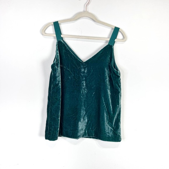 NWT J. Crew green velvet camisole tank top size XS - Picture 6 of 6